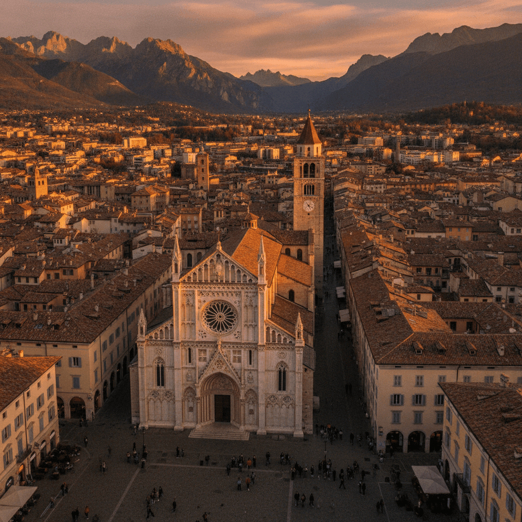 Studenti Erasmus a Trento cercano alloggio universitario nel centro storico con piazza Duomo sullo sfondo